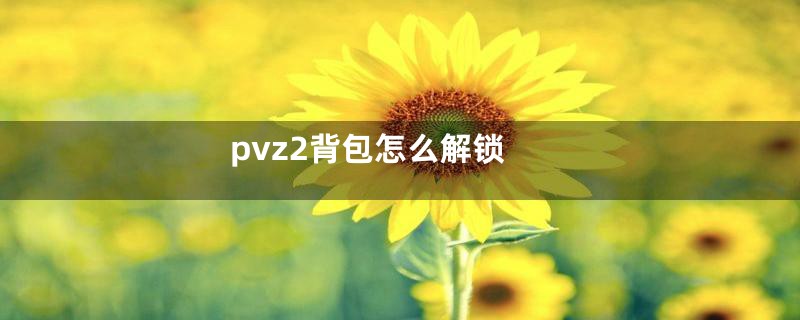 pvz2背包怎么解锁