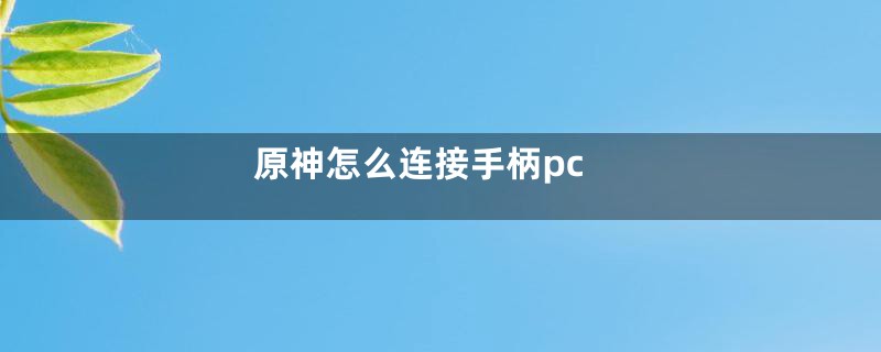 原神怎么连接手柄pc