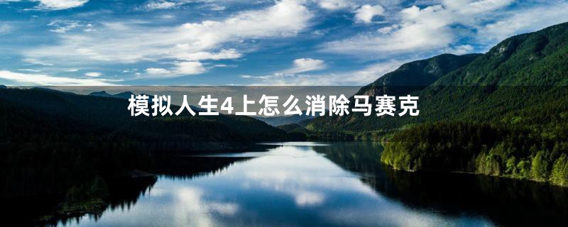 模拟人生4上怎么消除马赛克