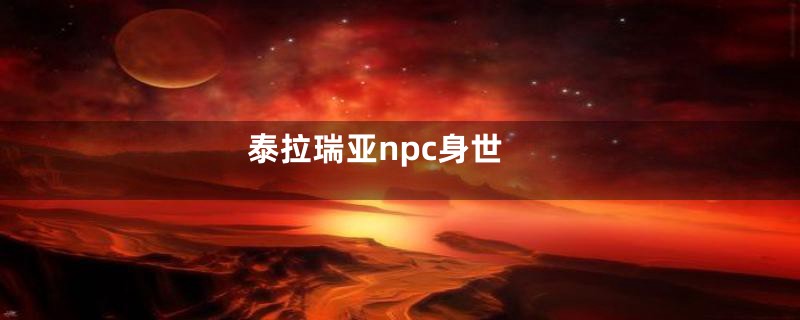 泰拉瑞亚npc身世