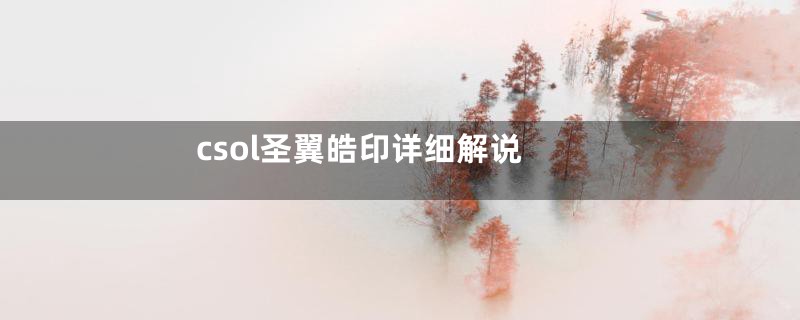 csol圣翼皓印详细解说