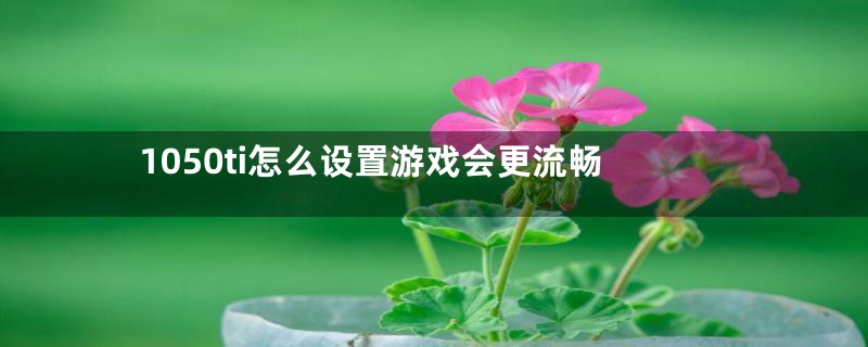 1050ti怎么设置游戏会更流畅