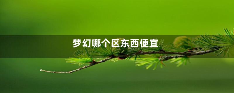 梦幻哪个区东西便宜