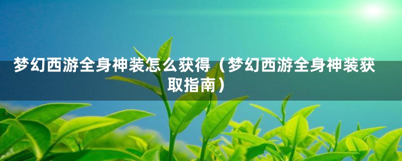 梦幻西游全身神装怎么获得（梦幻西游全身神装获取指南）