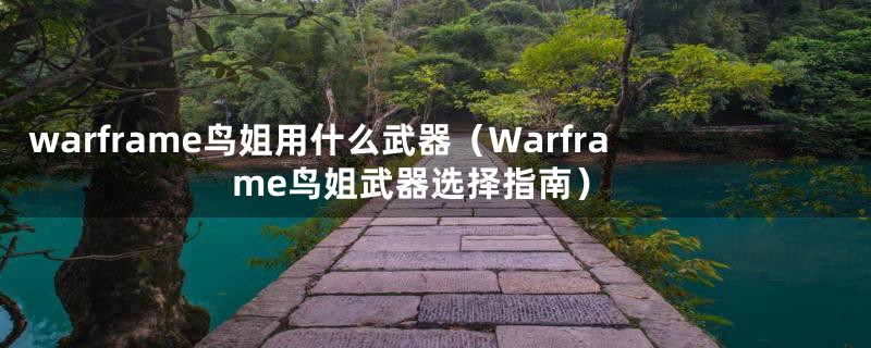 warframe鸟姐用什么武器（Warframe鸟姐武器选择指南）