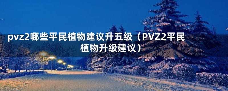 pvz2哪些平民植物建议升五级（PVZ2平民植物升级建议）