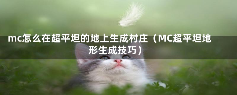 mc怎么在超平坦的地上生成村庄（MC超平坦地形生成技巧）