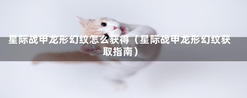 星际战甲龙形幻纹怎么获得（星际战甲龙形幻纹获取指南）