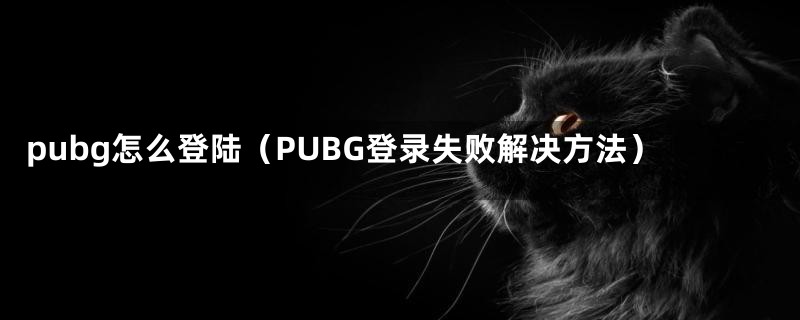 pubg怎么登陆（PUBG登录失败解决方法）