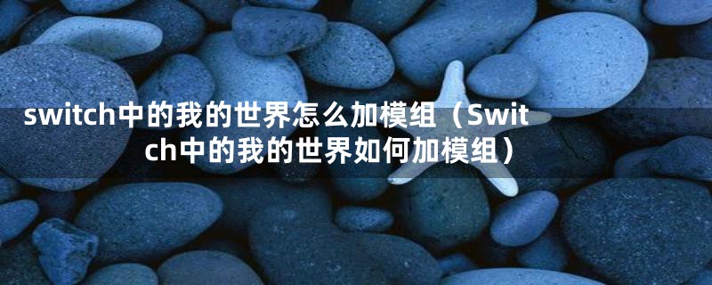 switch中的我的世界怎么加模组（Switch中的我的世界如何加模组）