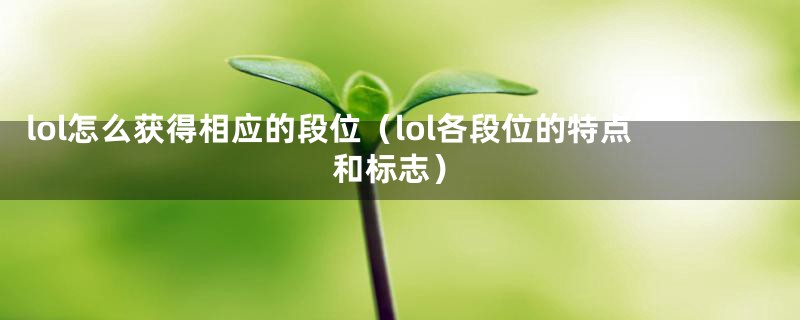 lol怎么获得相应的段位（lol各段位的特点和标志）