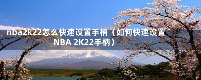 nba2k22怎么快速设置手柄（如何快速设置NBA 2K22手柄）