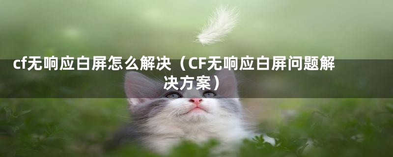 cf无响应白屏怎么解决（CF无响应白屏问题解决方案）