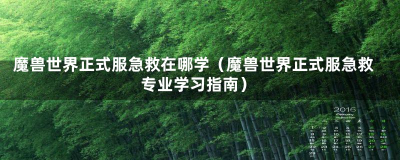 魔兽世界正式服急救在哪学（魔兽世界正式服急救专业学习指南）