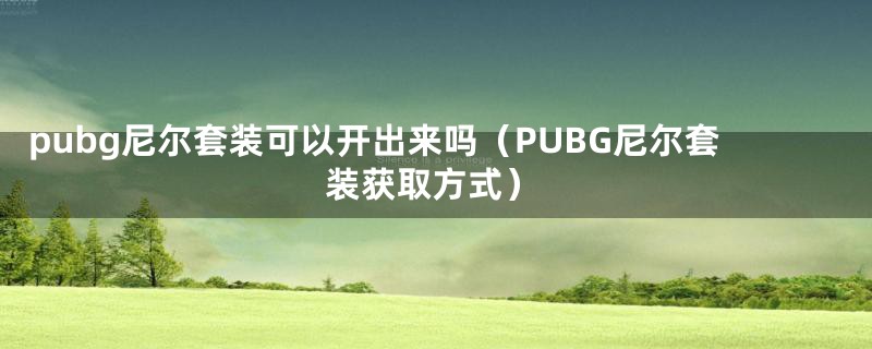 pubg尼尔套装可以开出来吗（PUBG尼尔套装获取方式）