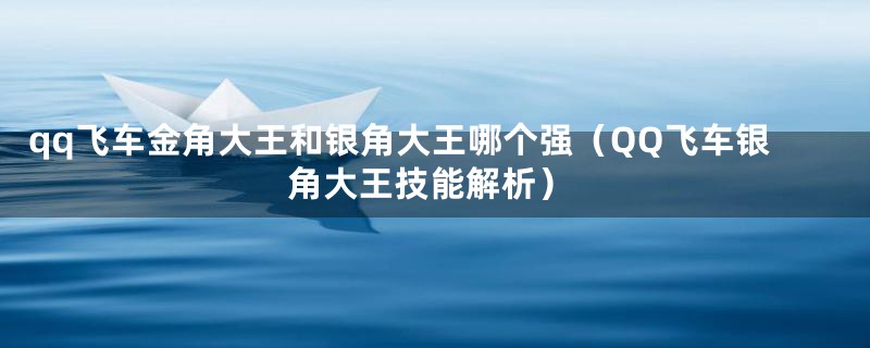 qq飞车金角大王和银角大王哪个强（QQ飞车银角大王技能解析）