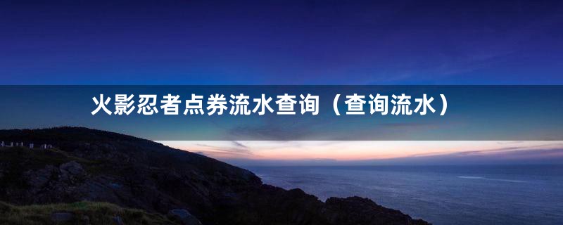 火影忍者点券流水查询（查询流水）