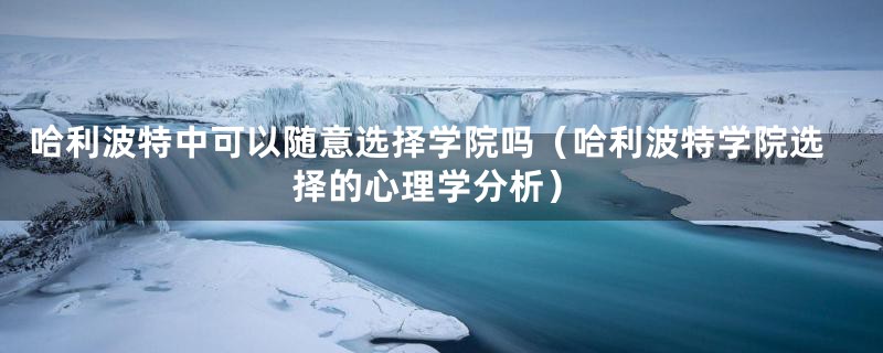 哈利波特中可以随意选择学院吗（哈利波特学院选择的心理学分析）