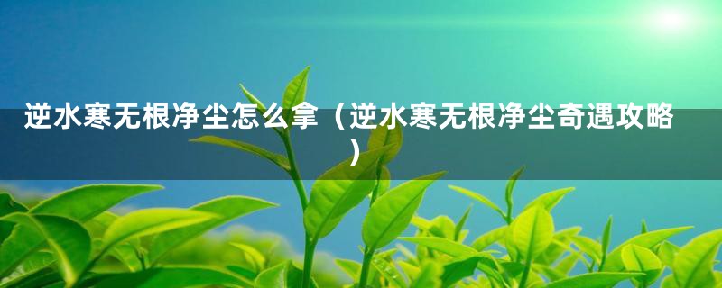 逆水寒无根净尘怎么拿（逆水寒无根净尘奇遇攻略）