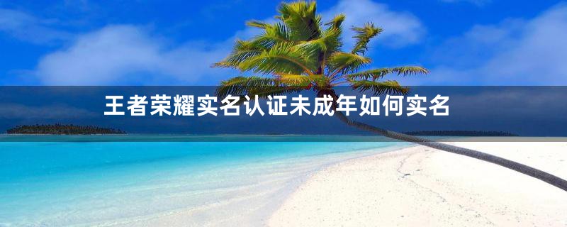 王者荣耀实名认证未成年如何实名