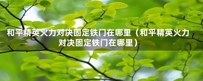 和平精英火力对决固定铁门在哪里（和平精英火力对决固定铁门在哪里）