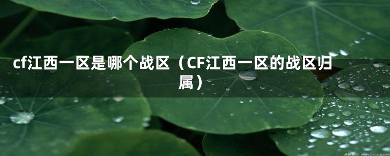 cf江西一区是哪个战区（CF江西一区的战区归属）