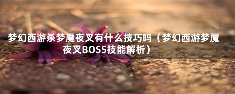 梦幻西游杀梦魇夜叉有什么技巧吗（梦幻西游梦魇夜叉BOSS技能解析）