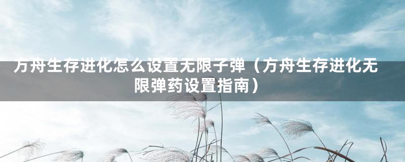 方舟生存进化怎么设置无限子弹（方舟生存进化无限弹药设置指南）