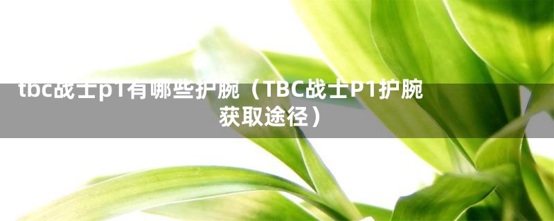 tbc战士p1有哪些护腕（TBC战士P1护腕获取途径）