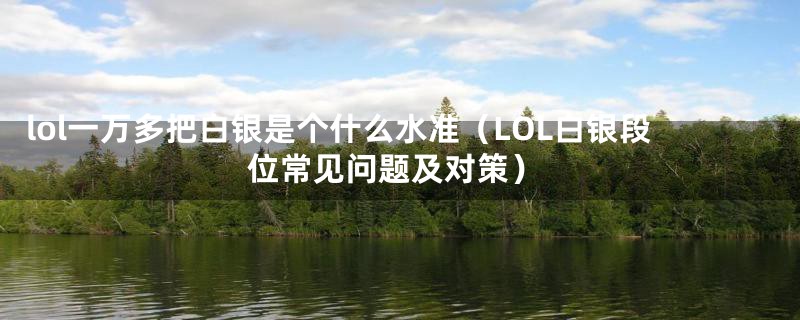 lol一万多把白银是个什么水准（LOL白银段位常见问题及对策）