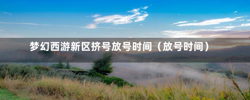 梦幻西游新区挤号放号时间（放号时间）