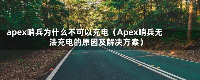 apex哨兵为什么不可以充电（Apex哨兵无法充电的原因及解决方案）