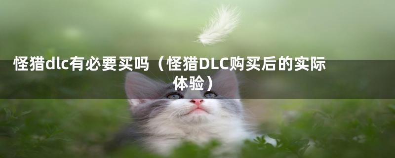 怪猎dlc有必要买吗（怪猎DLC购买后的实际体验）