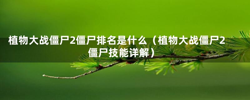 植物大战僵尸2僵尸排名是什么（植物大战僵尸2僵尸技能详解）