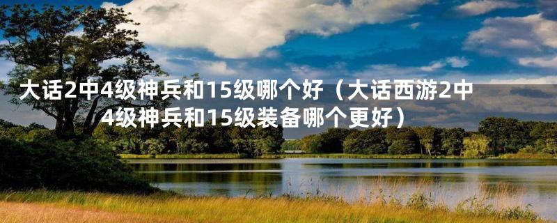 大话2中4级神兵和15级哪个好（大话西游2中4级神兵和15级装备哪个更好）