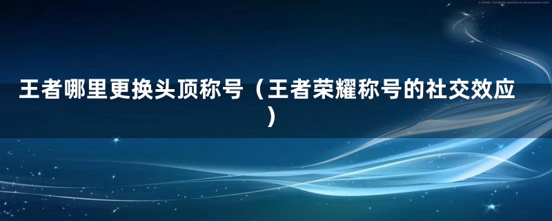 王者哪里更换头顶称号（王者荣耀称号的社交效应）