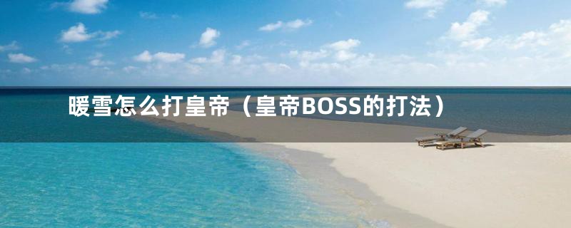 暖雪怎么打皇帝（皇帝BOSS的打法）