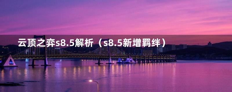 云顶之弈s8.5解析（s8.5新增羁绊）