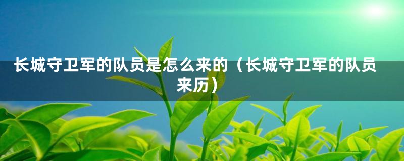 长城守卫军的队员是怎么来的（长城守卫军的队员来历）