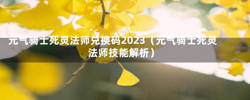 元气骑士死灵法师兑换码2023（元气骑士死灵法师技能解析）