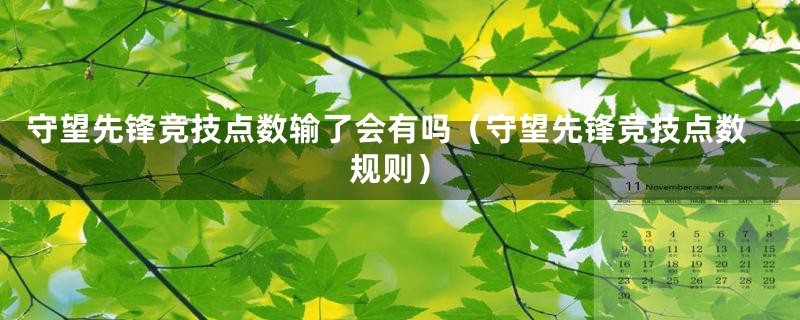 守望先锋竞技点数输了会有吗（守望先锋竞技点数规则）