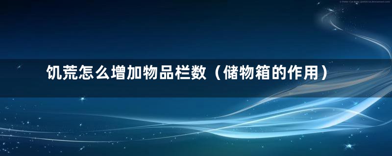 饥荒怎么增加物品栏数（储物箱的作用）