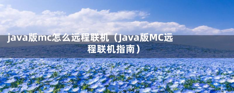 java版mc怎么远程联机（Java版MC远程联机指南）