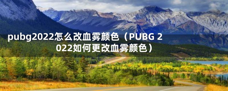 pubg2022怎么改血雾颜色（PUBG 2022如何更改血雾颜色）