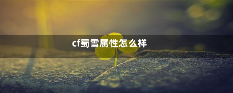 cf蜀雪属性怎么样