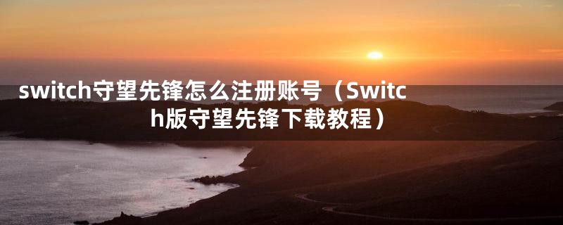 switch守望先锋怎么注册账号（Switch版守望先锋下载教程）