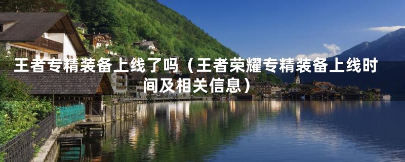 王者专精装备上线了吗（王者荣耀专精装备上线时间及相关信息）