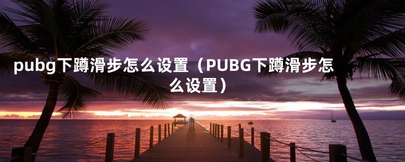 pubg下蹲滑步怎么设置（PUBG下蹲滑步怎么设置）