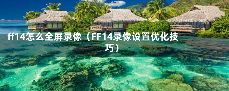 ff14怎么全屏录像（FF14录像设置优化技巧）