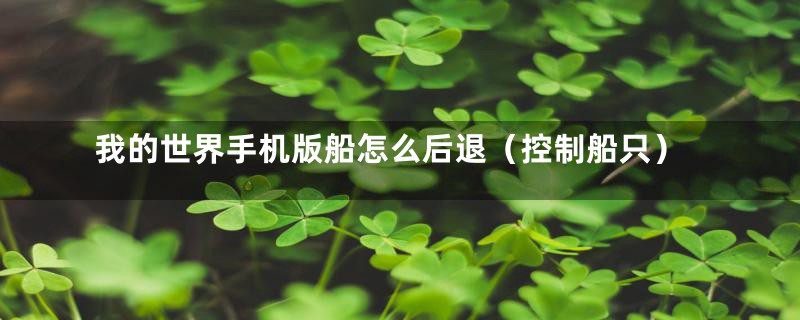 我的世界手机版船怎么后退（控制船只）